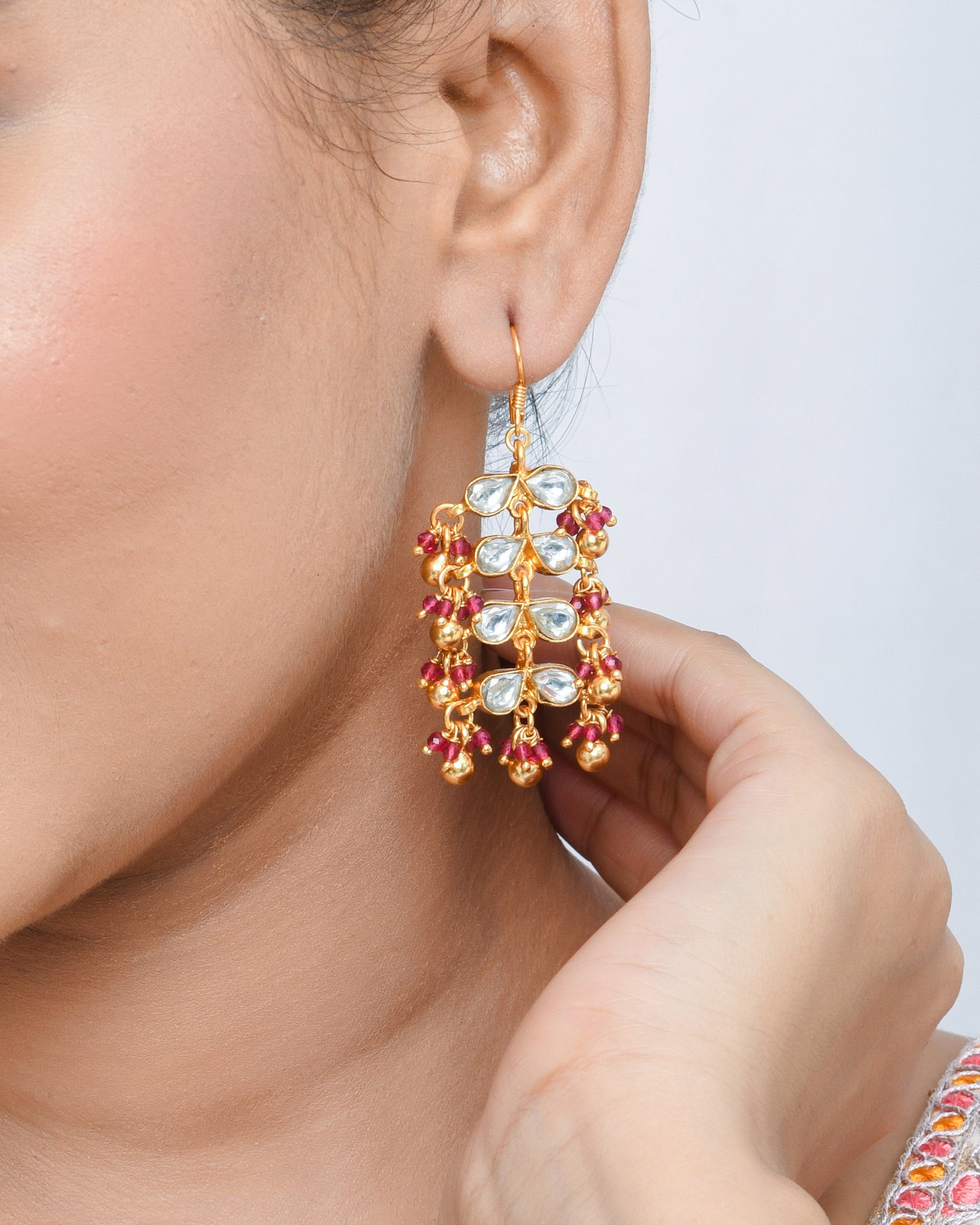 Pink beads hangings - Yuvaminie