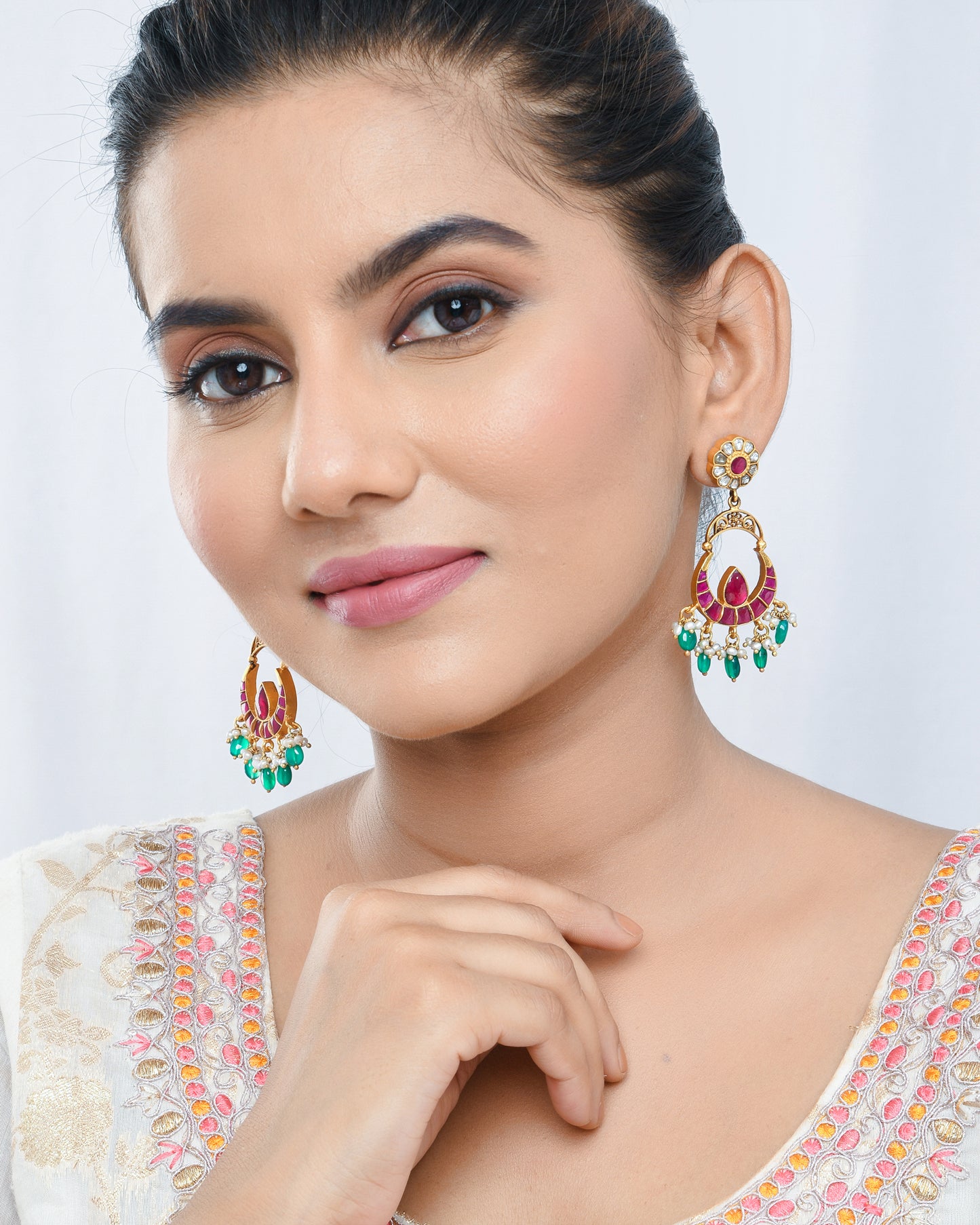 South indian chandbali hanging earrings - Yuvaminie