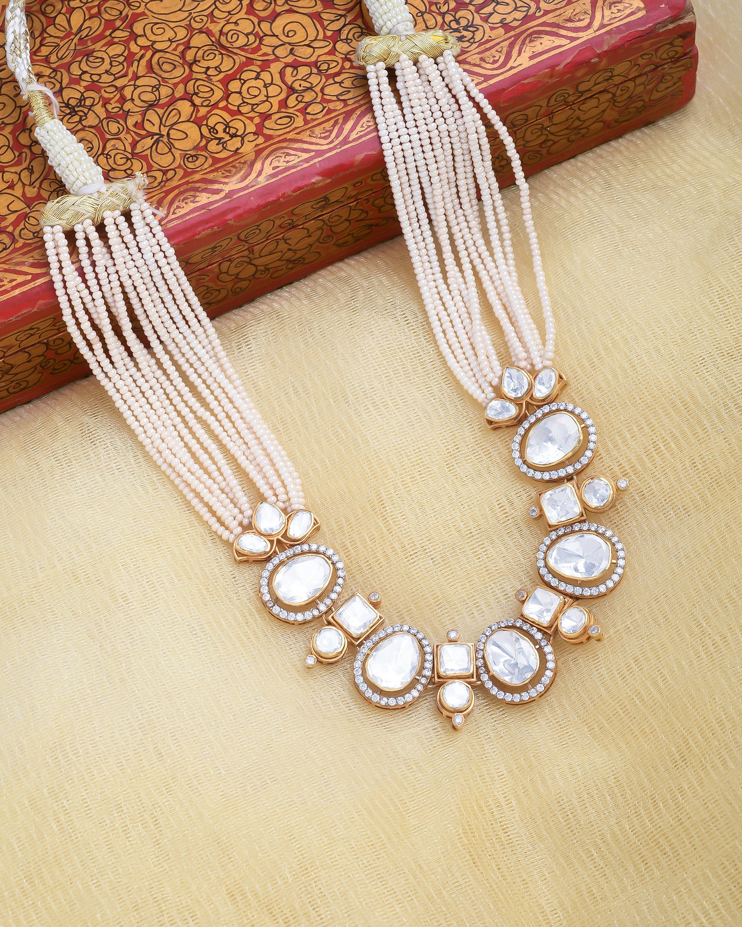 Classic polki stone neck piece - Yuvaminie