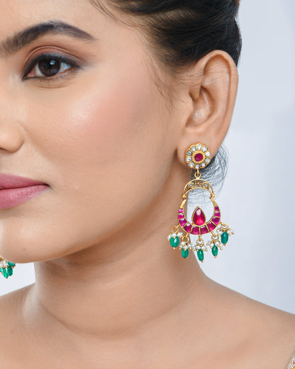 South indian chandbali hanging earrings - Yuvaminie
