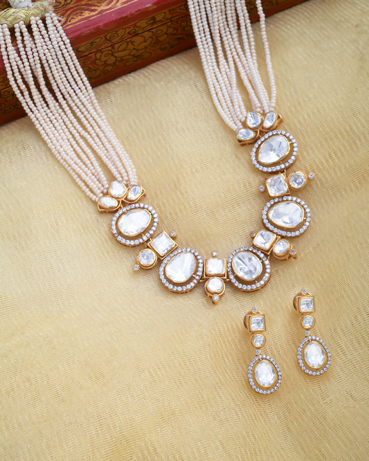 Classic polki stone neck piece - Yuvaminie