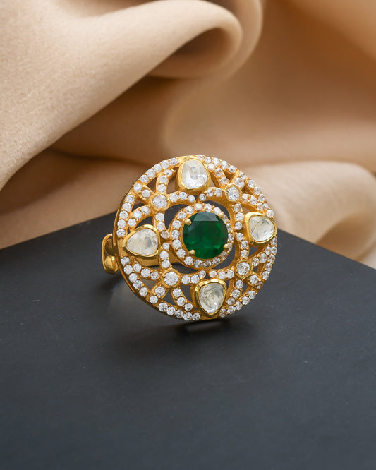 Emerald floral fantasy ring - Yuvaminie