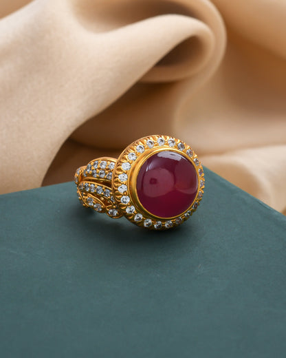 Ruby engraved band ring - Yuvaminie