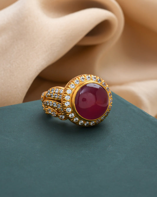 Ruby engraved band ring - Yuvaminie