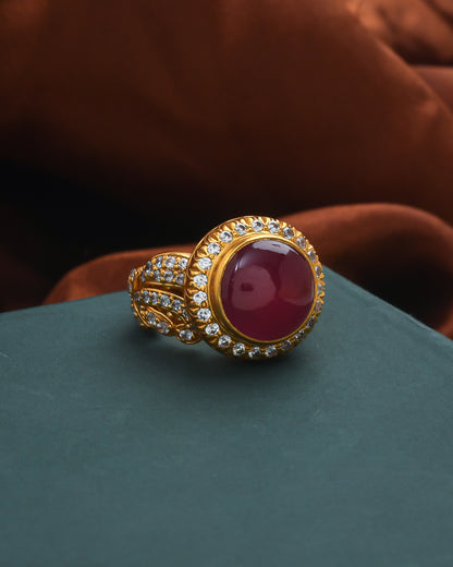 Ruby engraved band ring - Yuvaminie